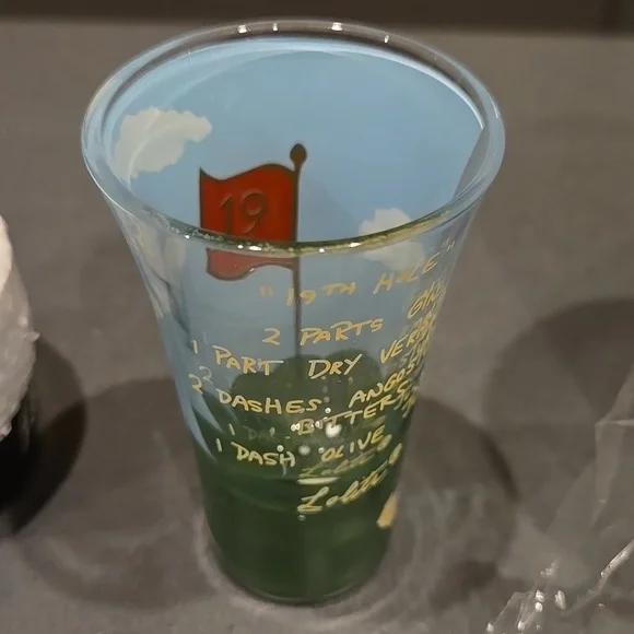 Hand Painted Shot Glass By Lolita 19th Hole 2oz New In Box Nwt Gift Golfer Bar - Picture 4 of 6